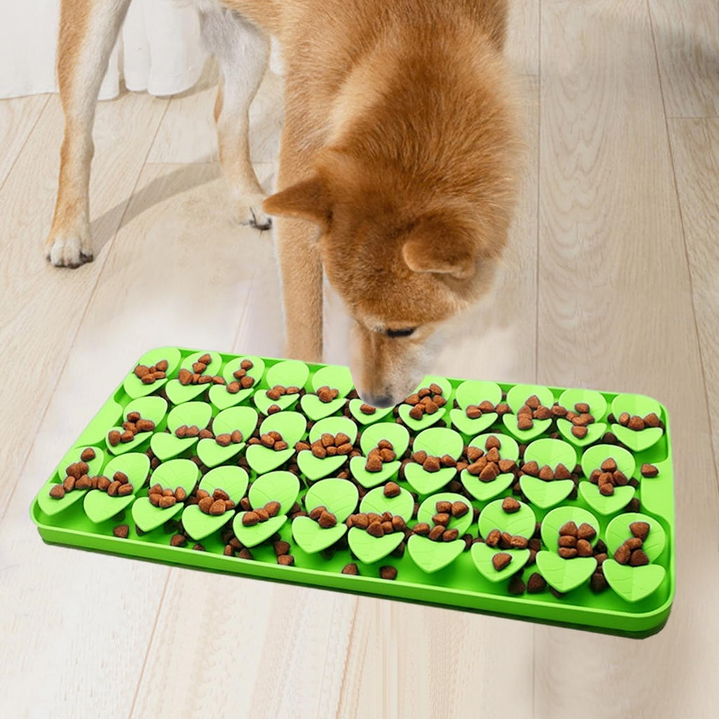 Femont Medium Silicone Snuffle Mat for Small Medium Dogs Cats Slow Down EatingSlow Feeder Lick Mat for Dry Wet Food for Pet Training SmellEncourages Natural Foraging SkillRelieving Stress (Green)