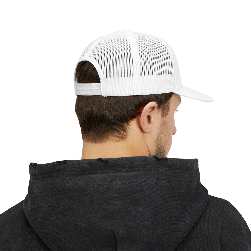 Head Chef Snapback Trucker Cap — Fun Chef Hat with Cat Portrait