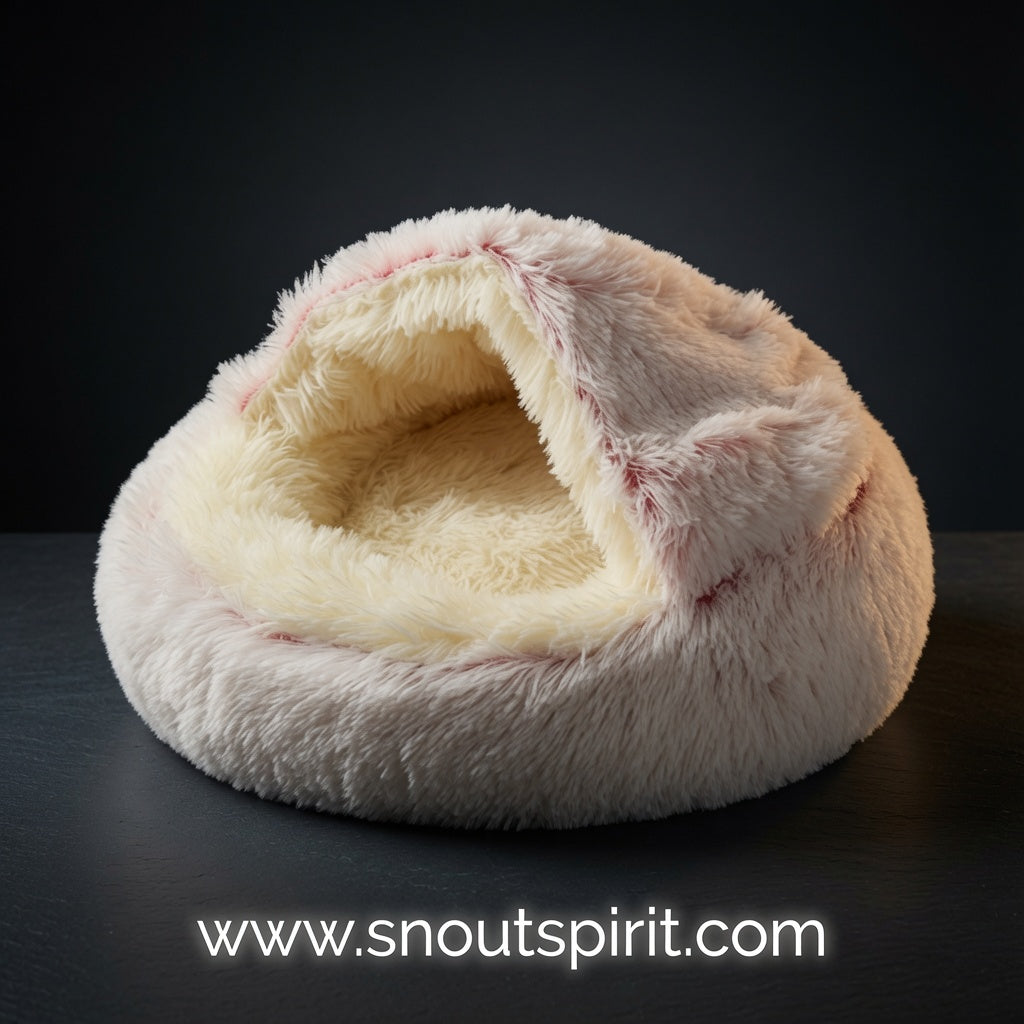 2-in-1 Round Plush Warm Pet Bed — Cosy Cat & Small Dog Bed