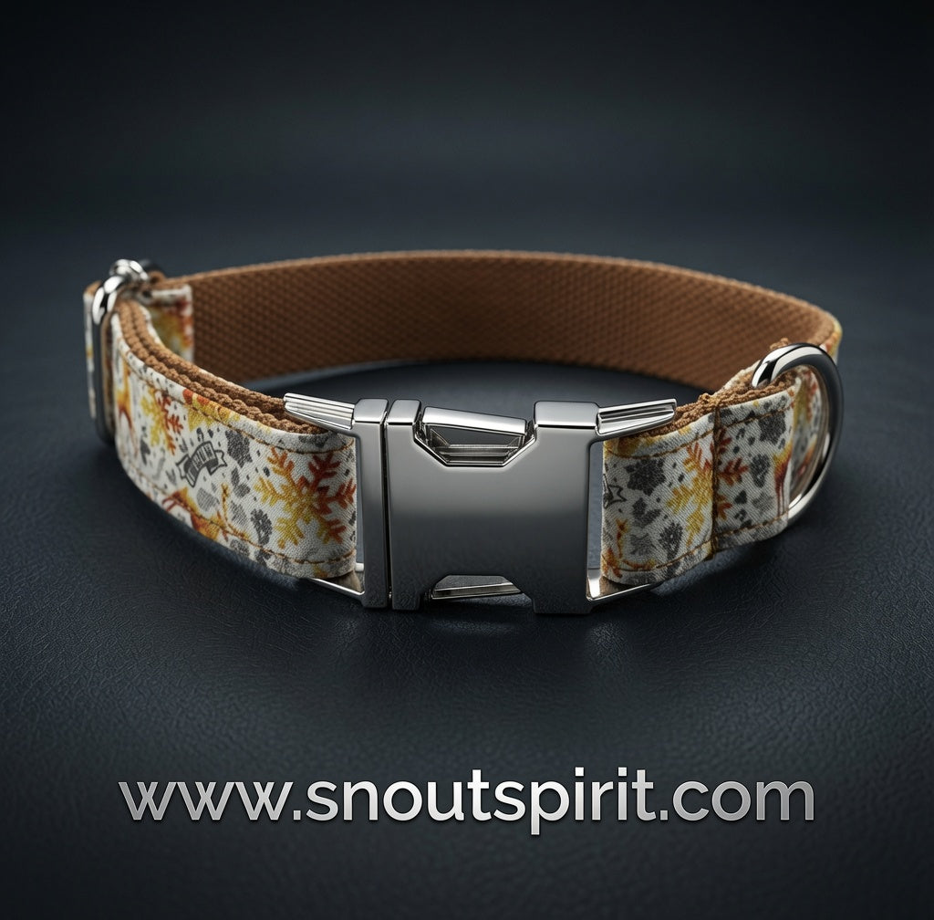 Handmade Golden Christmas Dog Collar