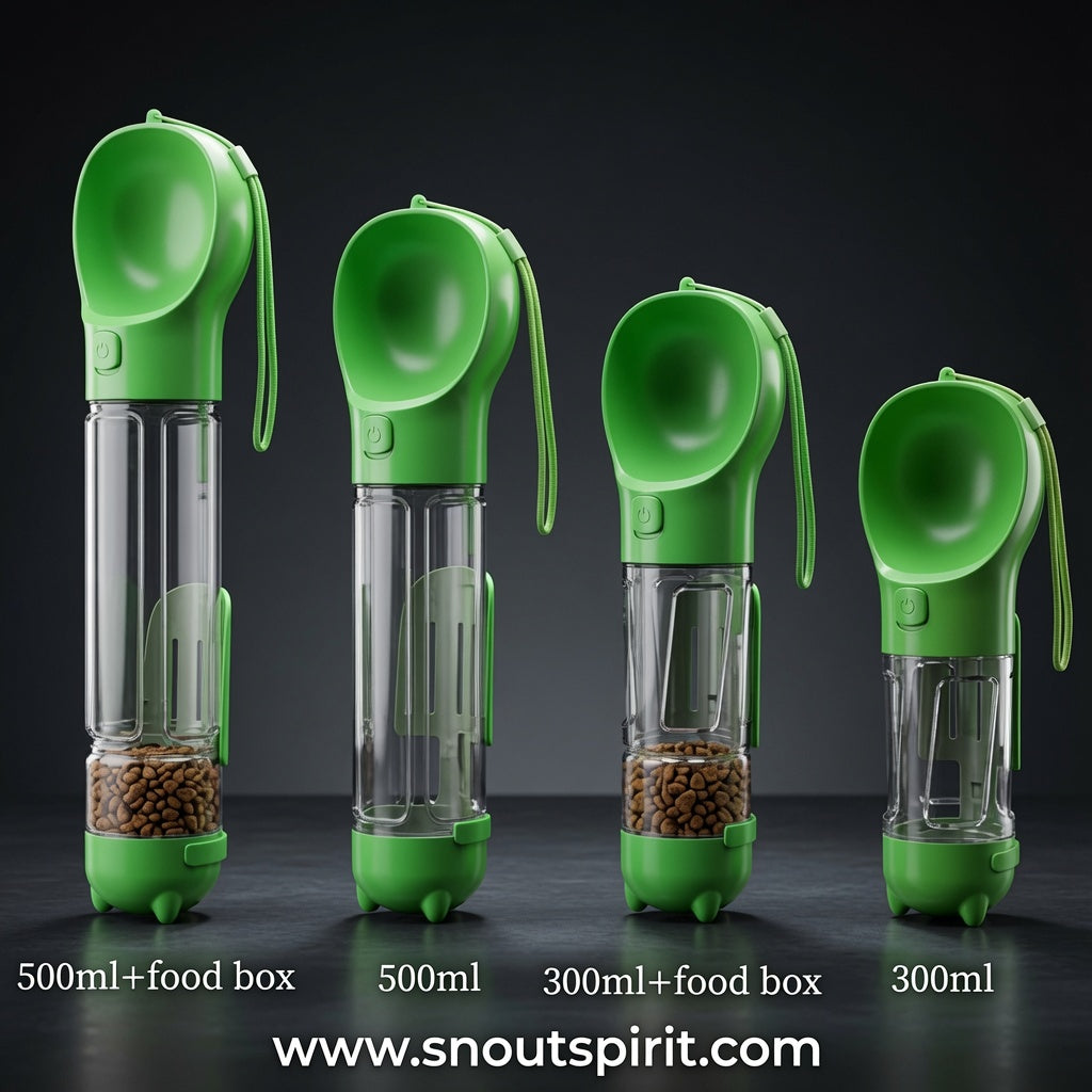 3-in-1 Portable Dog Water Bottle and Food Dispenser