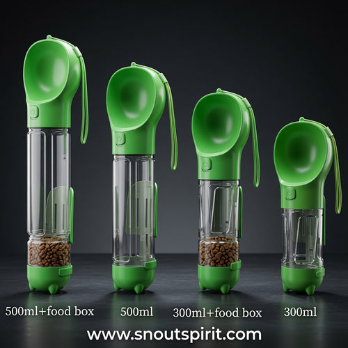 3-in-1 Portable Dog Water Bottle and Food Dispenser