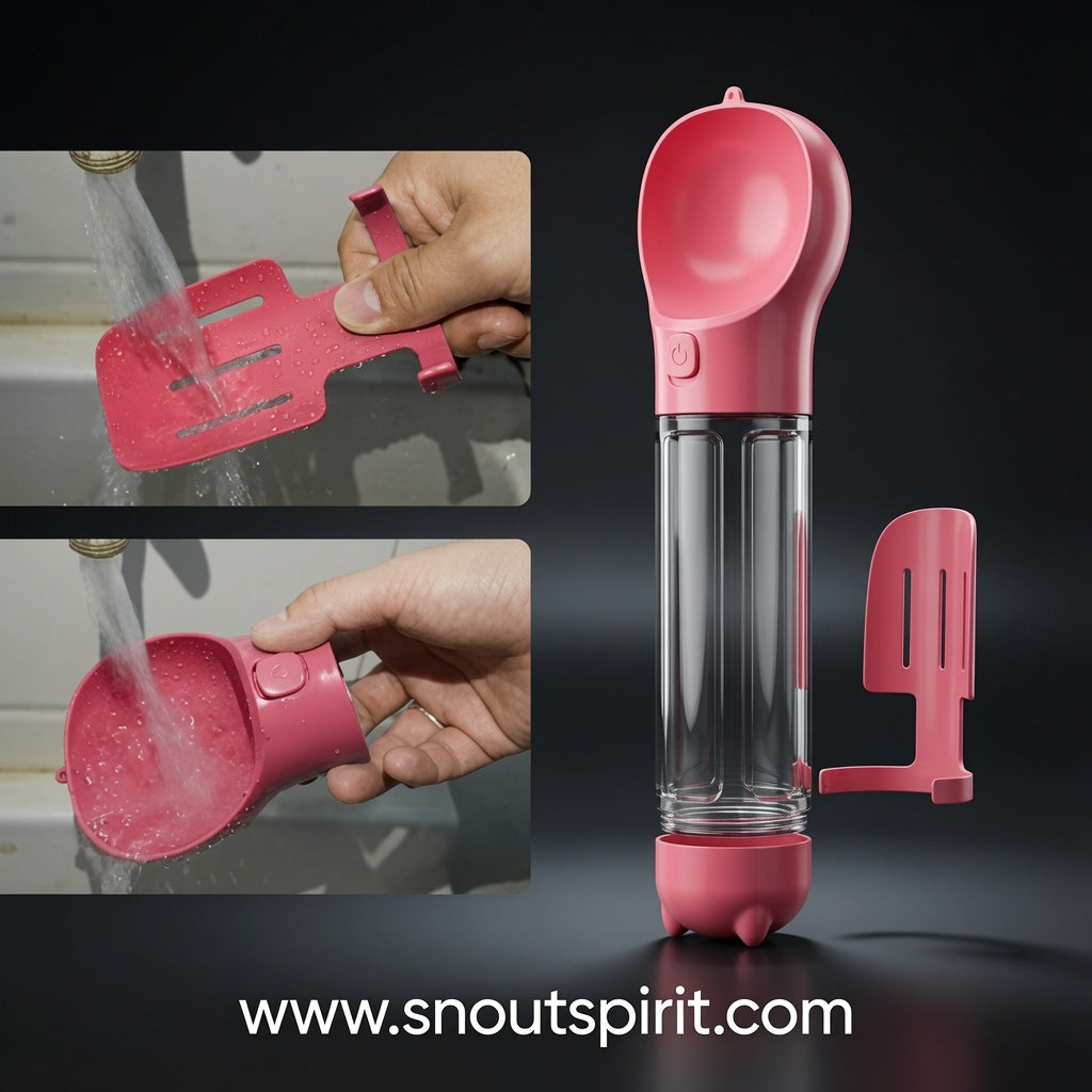 3-in-1 Portable Dog Water Bottle and Food Dispenser