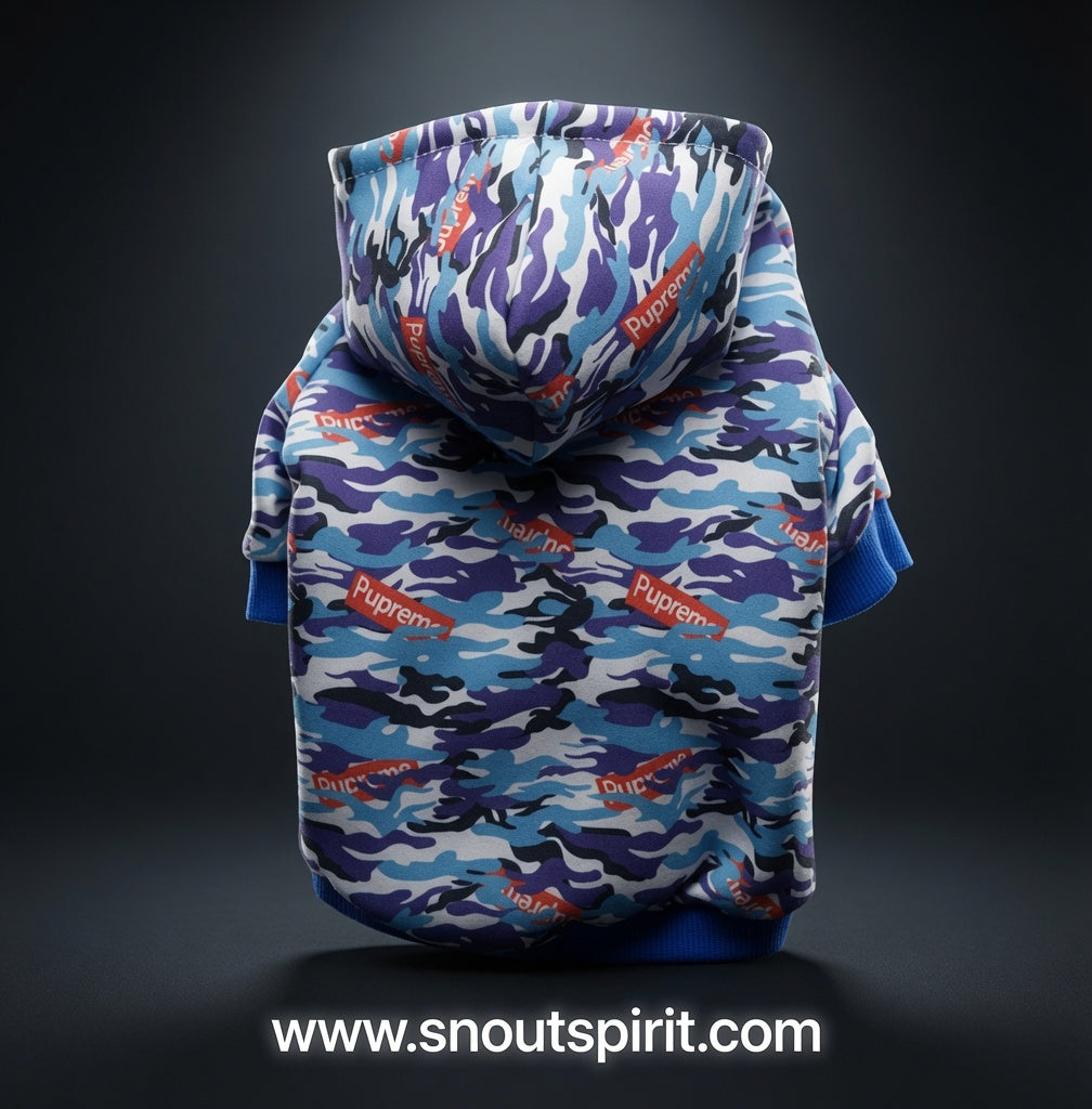 Camouflage Pet Hoodie with Printed Design