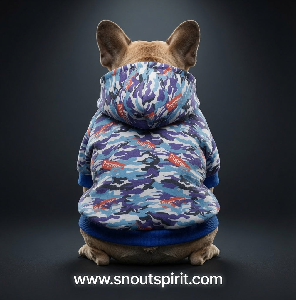 Camouflage Pet Hoodie with Printed Design