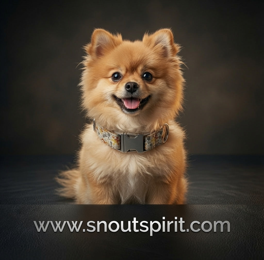 Handmade Golden Christmas Dog Collar