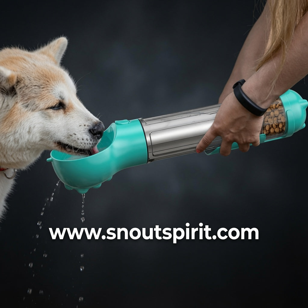 3-in-1 Portable Dog Water Bottle and Food Dispenser