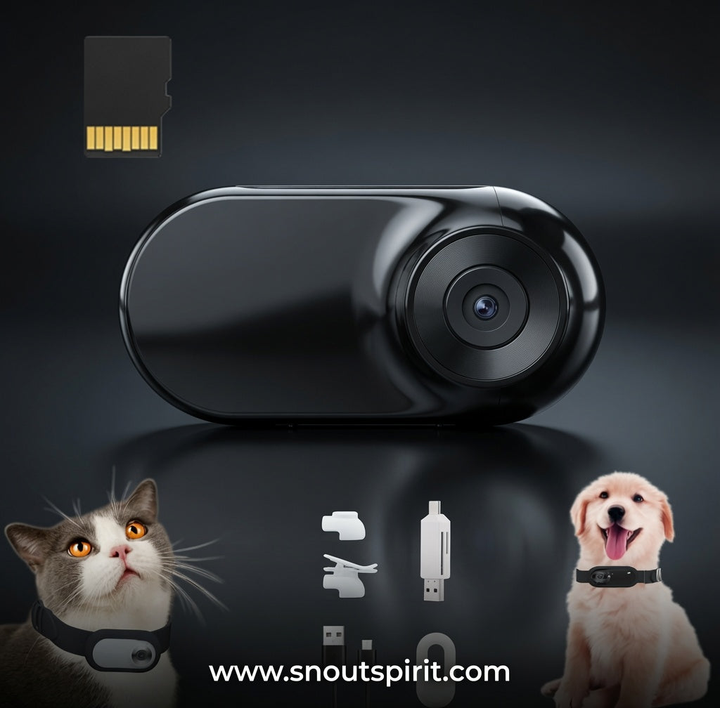 Pet Collar Camera — 1080P HD Video with 16GB SD Card (Cats & Dogs)