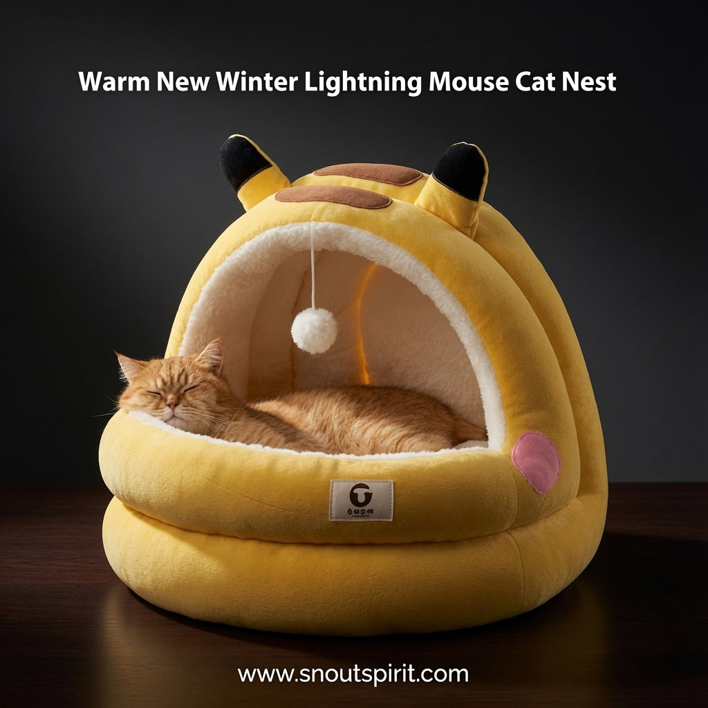 Cosy Cave Cat Bed — Enclosed Winter Warm Nest for Cats & Small Dogs