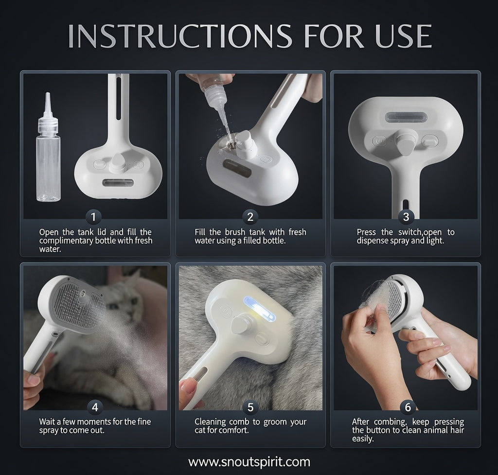 Pet Hair Spray Brush