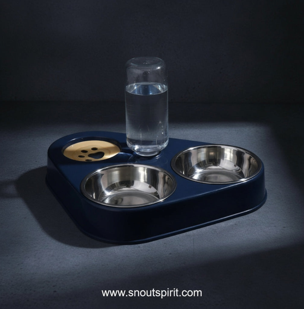 Double Dog Bowl with Water Dispenser