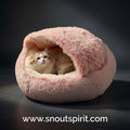 2-in-1 Round Plush Warm Pet Bed — Cosy Cat & Small Dog Bed